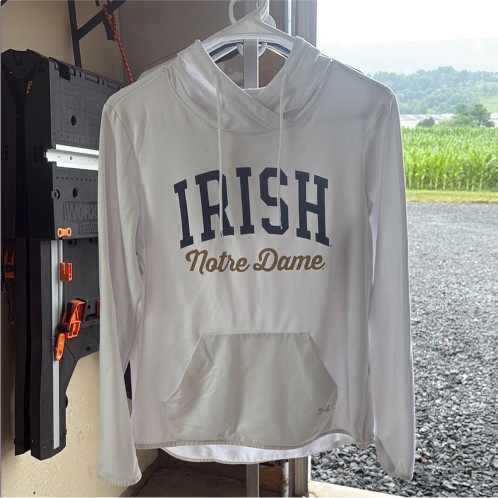 Under Armour White Notre Dame Hoodie